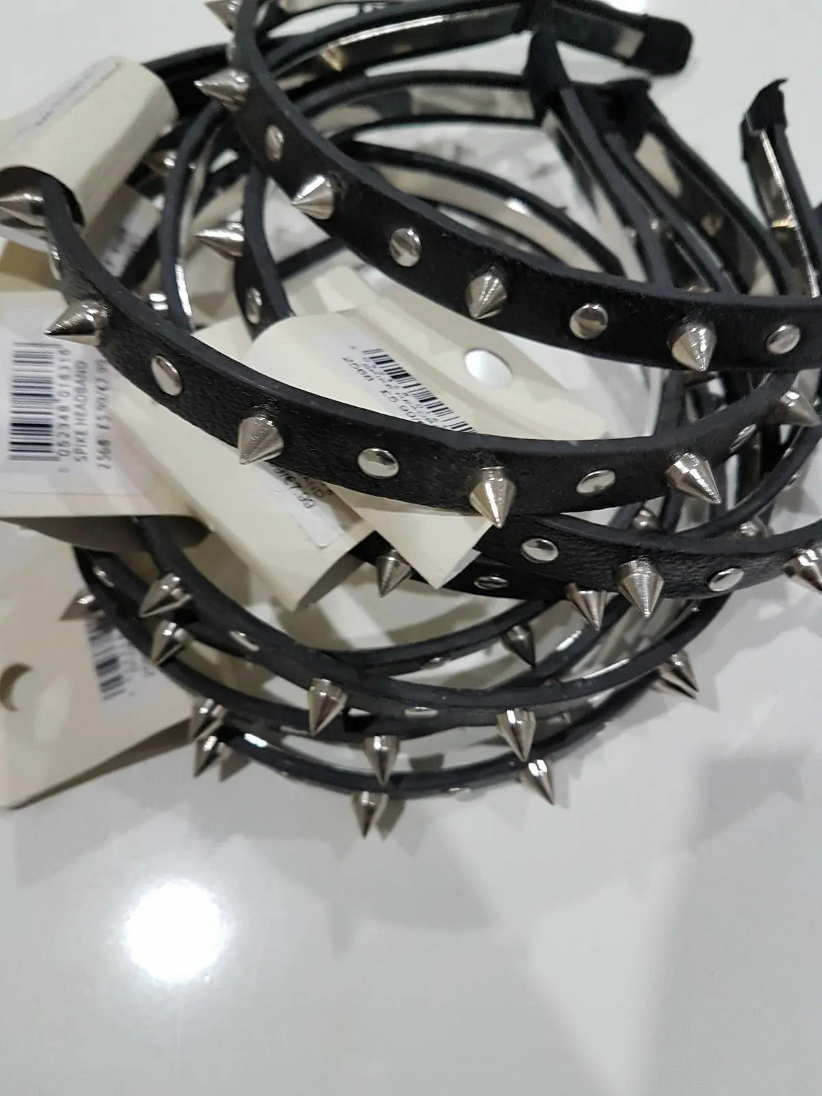 STUDDED SPIKE HEADBAND HEAD BAND SPIKED STUDS HAIR PUNK ROCK GOTH PVC. INDIVIDUA Unbranded