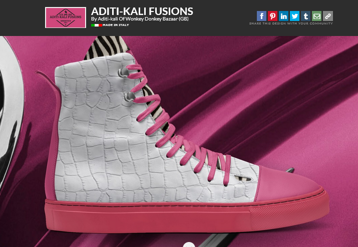 aditi kali fusions1-MONUMENT HIGH TOP-WHITE & PINK. LTD.EDITION Wonkey Donkey Bazaar