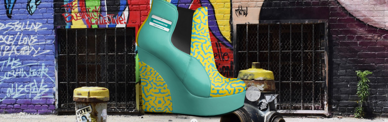 Aditi-Kali-meegweetch-2-blue/yellow ankle boot Wonkey Donkey Bazaar