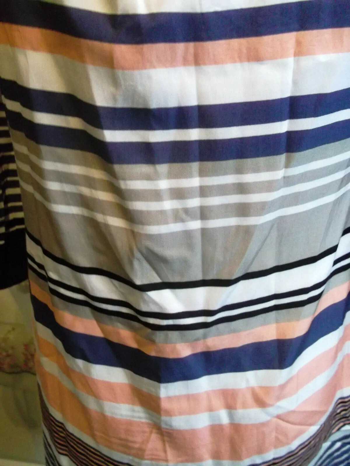 Size 8 Monsoon Dress Striped,lined,3/4 Length Sleeves, lined,button mandarin col Monsoon