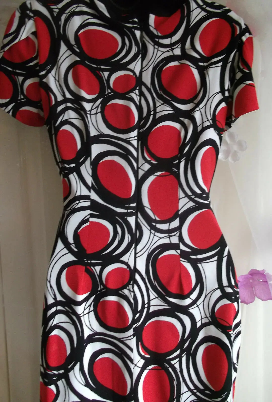 Smart M&S, lined fitted dress, size 8,hidden zip,cap sleeves,calf length NEW. Marks and Spencer