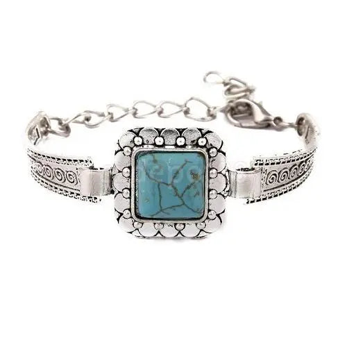 Tibetan Silver Chain Turquoise Friendship Bangle Bracelet Gift Cuff Unbranded