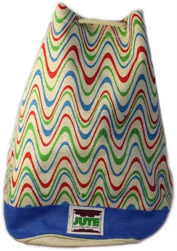 UNISEX JUTE Duffle Bag - Décor Panel-travelling/SHOPPING/ duffle bag.drawstring, Ancient Wisdom