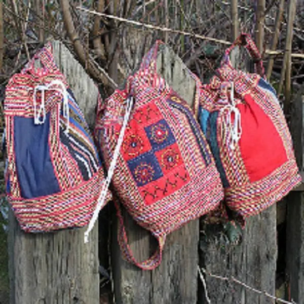 UNISEX Nepal Duffle Bag - Décor Panel-travelling duffle bag.drawstring,TOGGLE Ancient Wisdom