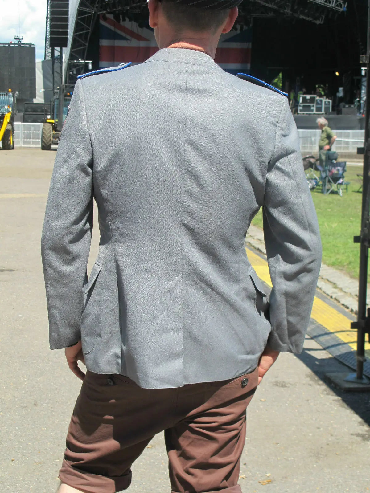 Vintage Military Jacket Mens Festival Show Rock Band Biker Theatre Army 42"CHEST Military