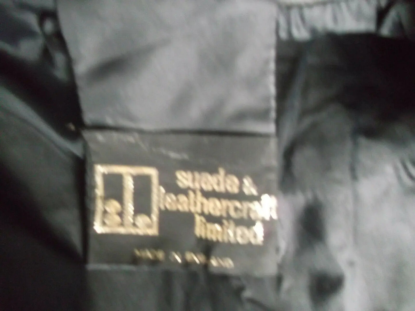 VintageUNISEX BLACK leather biker/STEAMpunk/hip COAT.size10"/36" double breasted Suede & Lethercraft ltd. Made in England