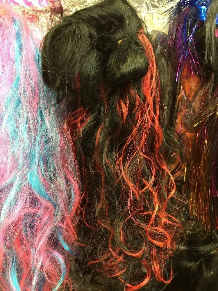 Wigs-15 different designs-individ Mixed Fancy Dress Halloween Colours Hair Wig unbranded