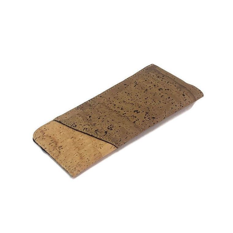 Vegan Leather Cork Glasses Case Handmade Soft Shell Reading Glass Pouch, Slim Vegan Glass Case Pouch Moddanio