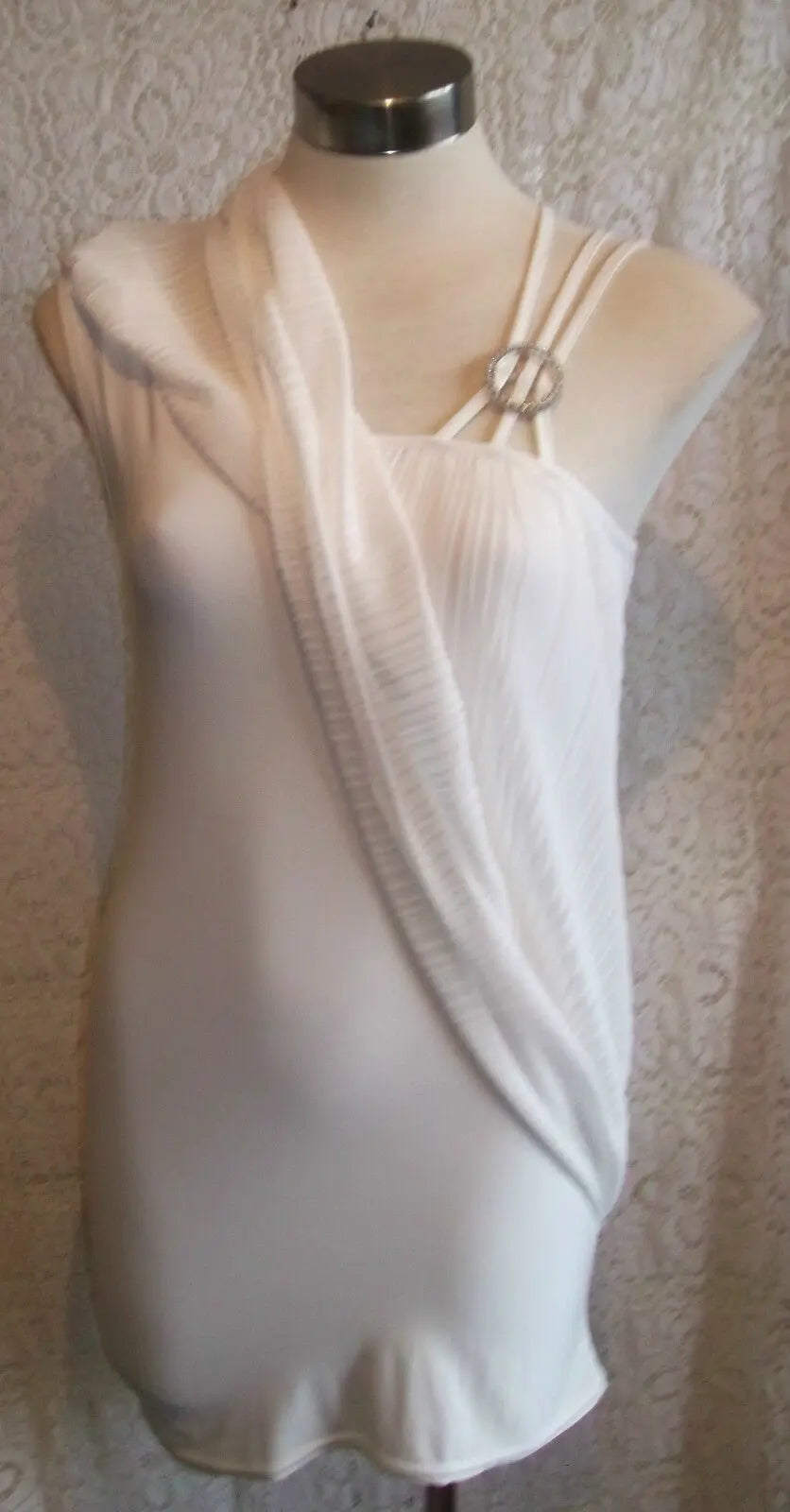 fab size12+ WHITE,off-shoulder/strappy party/summer dress&diamante fastening Catch Mee label