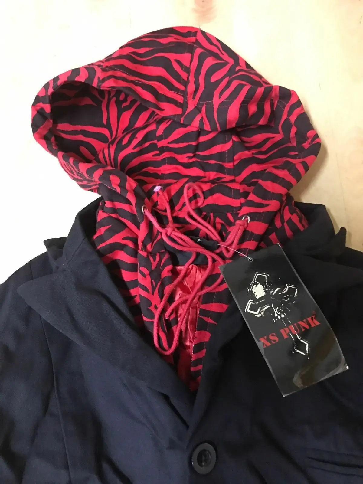 funky Punk Gothic SDL Black/Red Animal Hoodie /Jacket Size L.unisex Animal