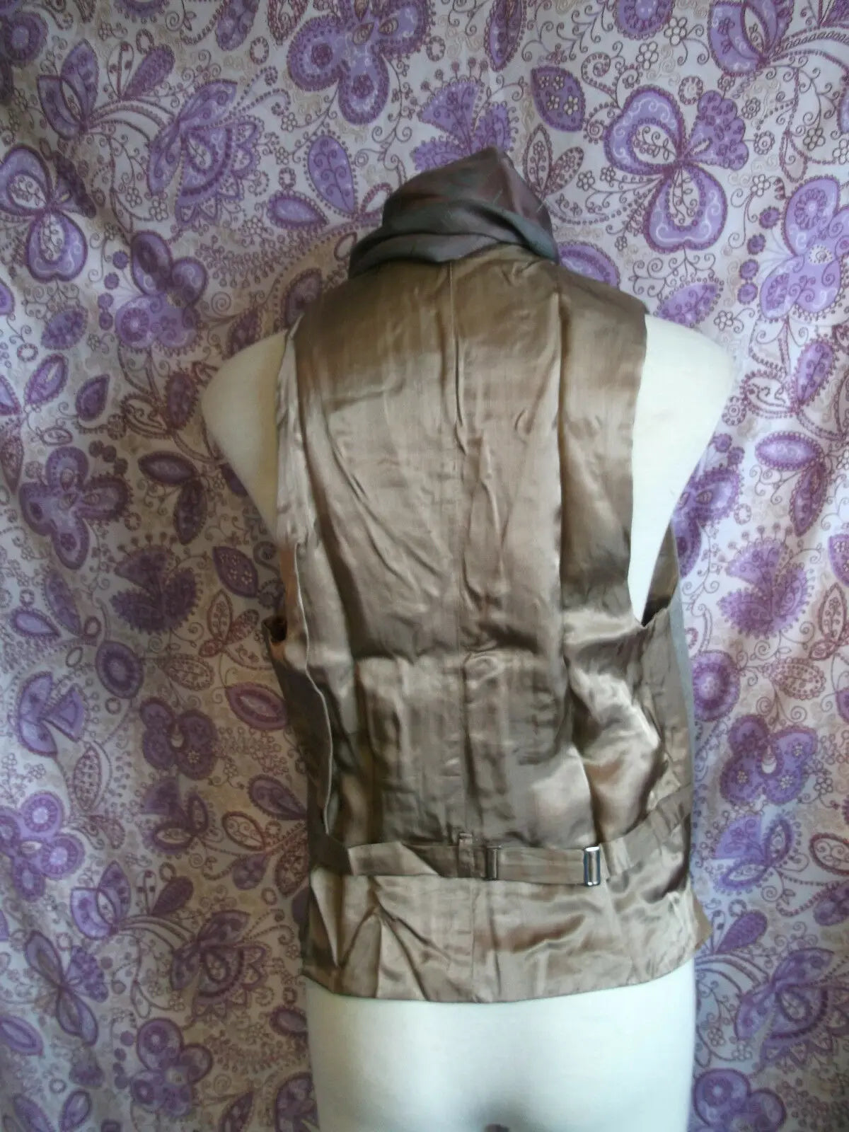 funky Steampunk/TrueVintage mens/unisex brown faint pinstripeWaistcoatSize38" Unbranded