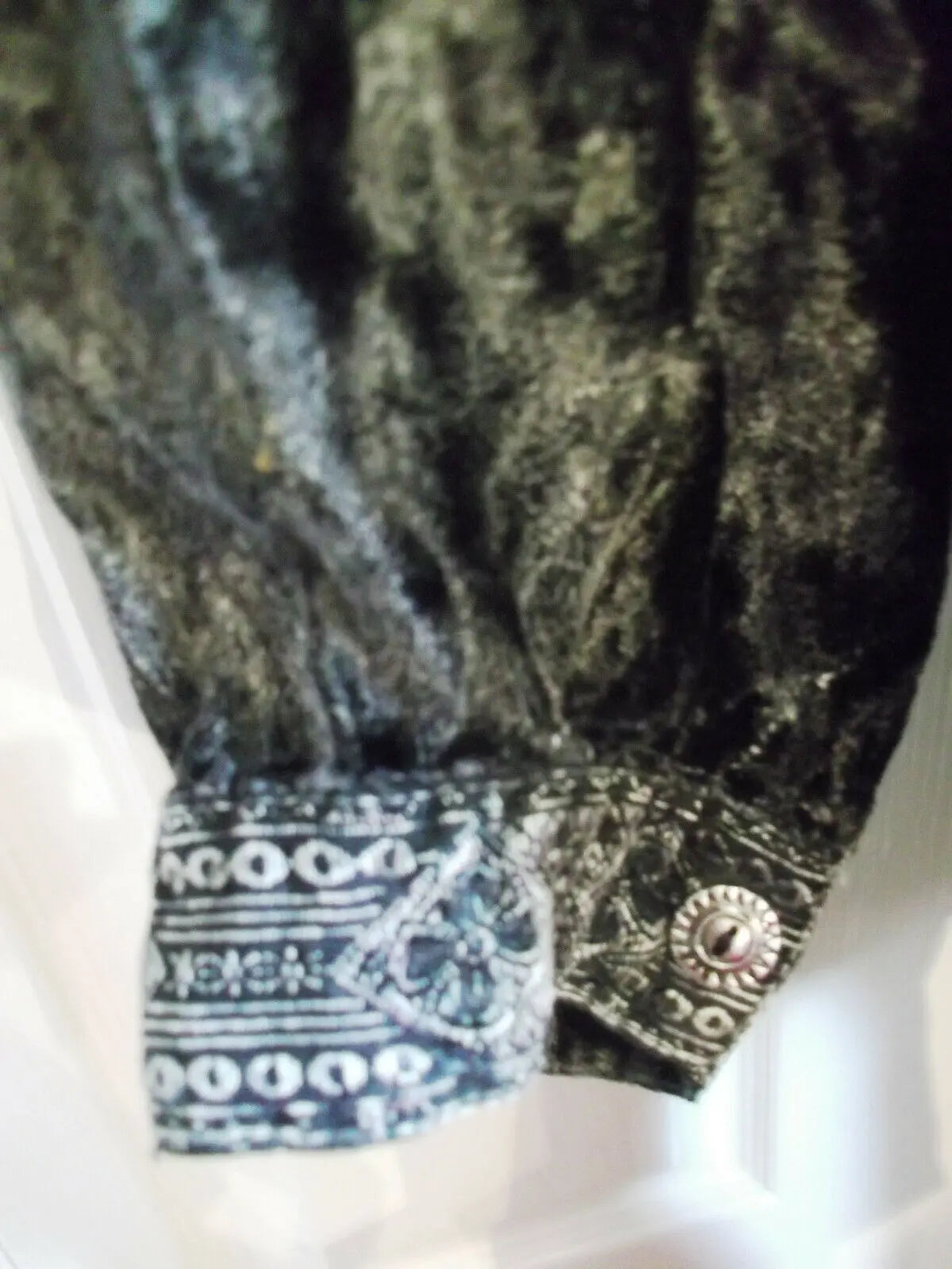 gorgeous eastern touches velvet tunic ladies top.size m/l -loose. lace up front eastern touches