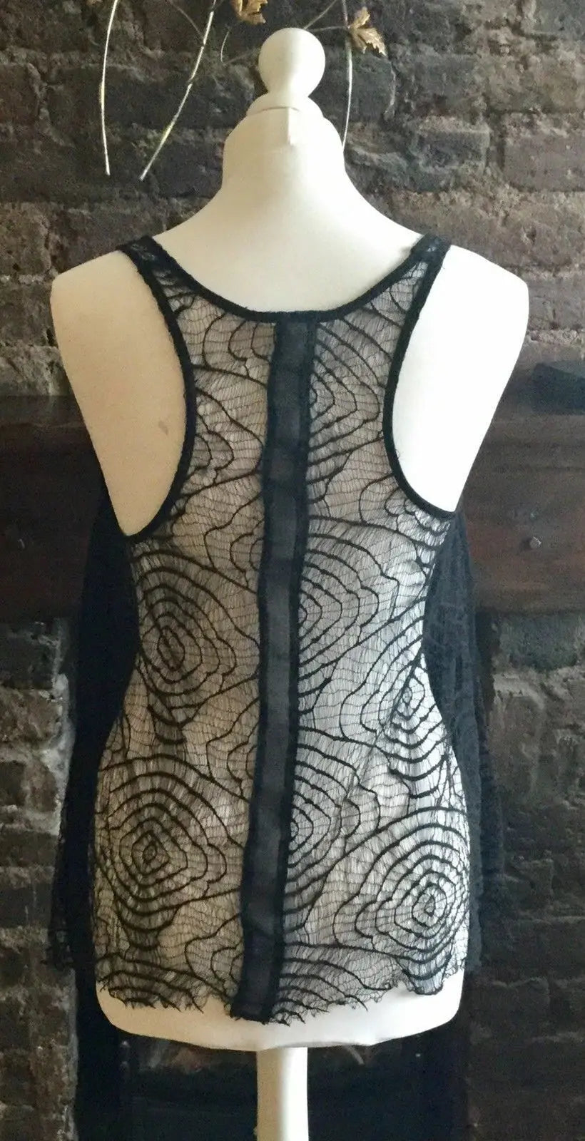 goth/punk/rock chic Silence + Noise Black Cobweb Vest, Medium (approx size10-12) Silence + Noise