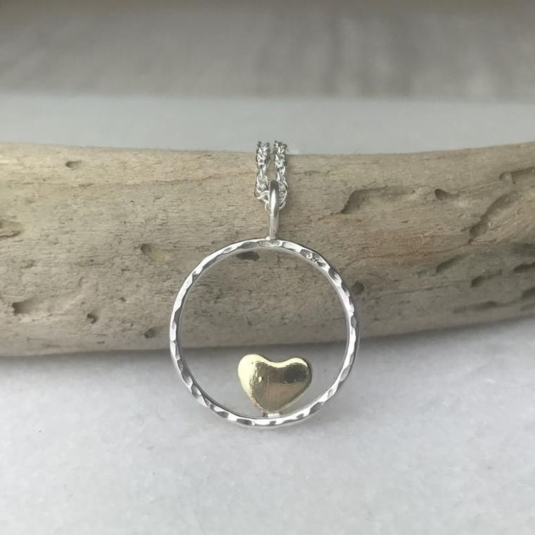 Brass Heart Hoop Necklace Lindsay McDowall Jewellery