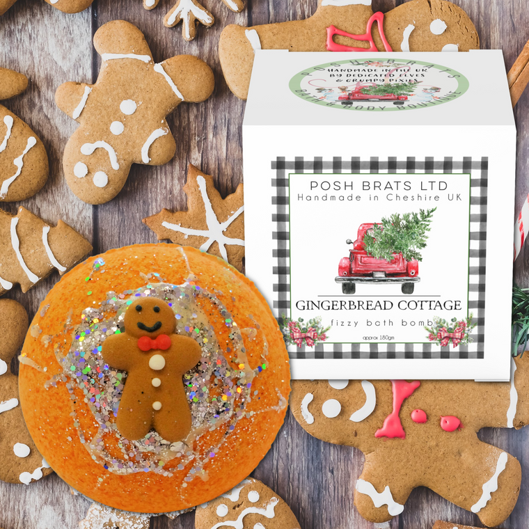 Gingerbread Cottage Deluxe Bath Bomb Posh Brats Wholesale