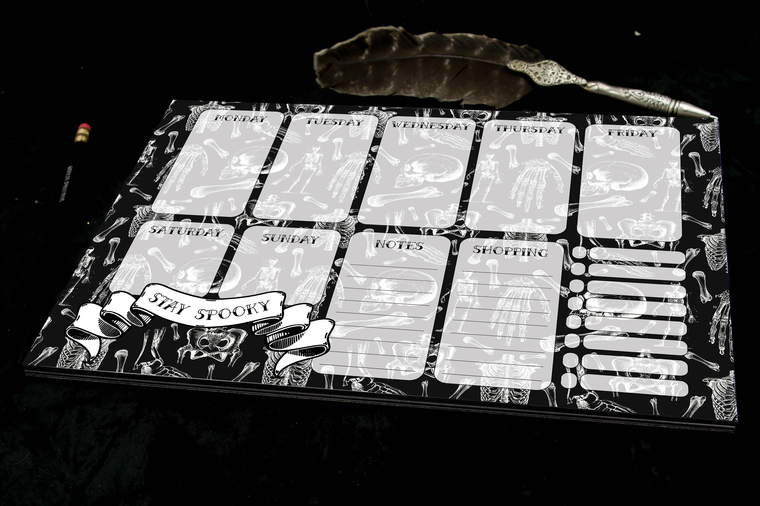 Anatomy A4 Weekly Planner Pad Stay Spooky The Gothic Stationery Company