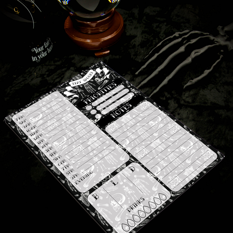 Anatomy A5 Daily Planner Pad Stay Spooky The Gothic Stationery Company