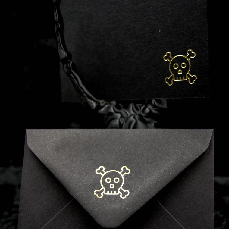 Mini Skull & Crossbones Notecards & Envelopes | Elegantly Gothic The Gothic Stationery Company