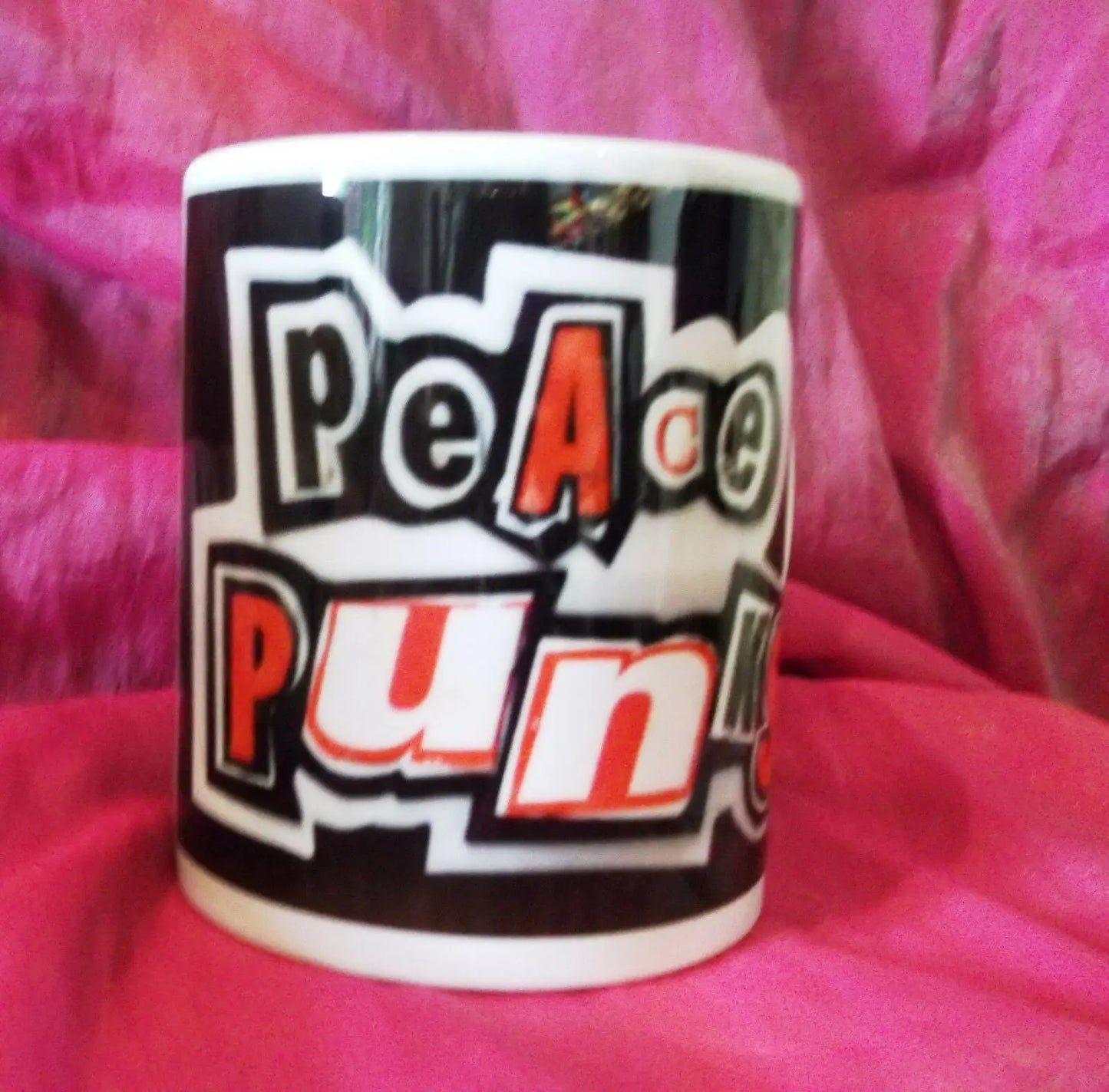 original, exclusive designer Peace Punk Mug ANARCHO PUNK SEX PISTOLS Bees Knees Tees