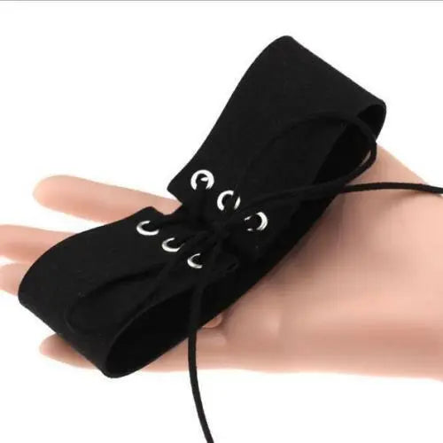 pUNK/Gothic/STEAMPUNK BLACK Choker Lace Up Burlesque Hot Unbranded