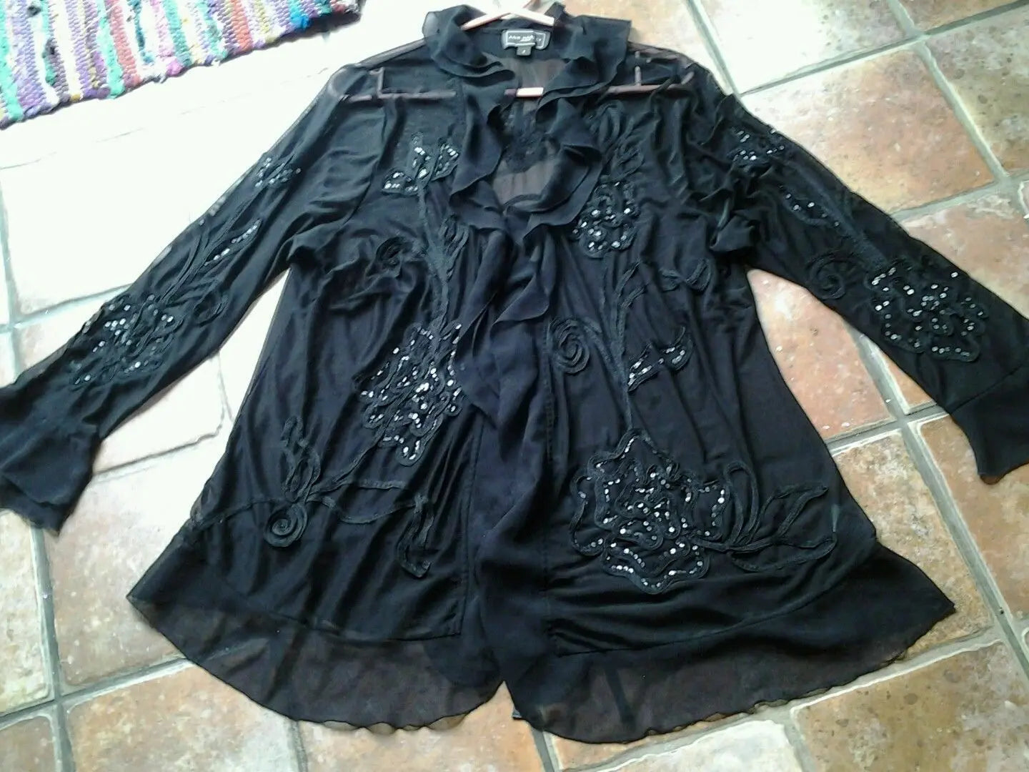 stunning lace steampunk top goth victorian duster tunic Downton gatsby ann harvey