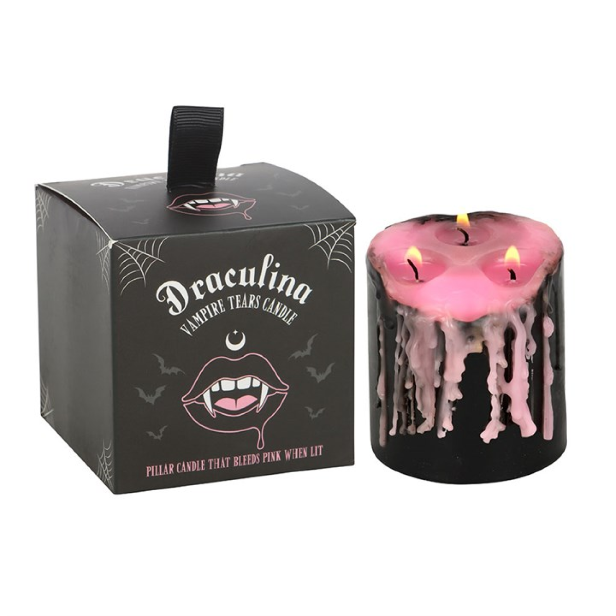 Small Pink Vampire Tears Pillar Candle N/A