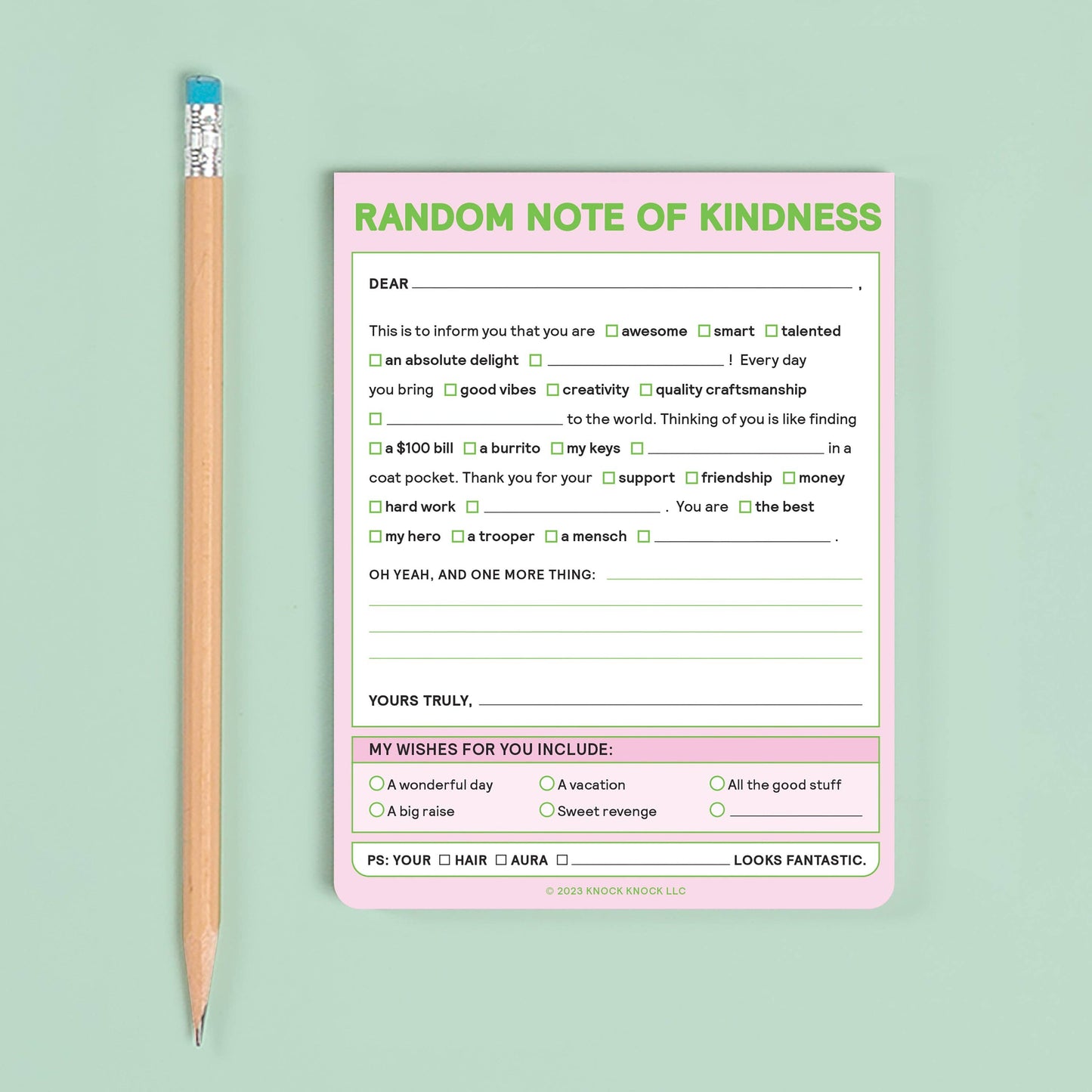Knock Knock Random Note of Kindness Nifty Note Knock Knock UK