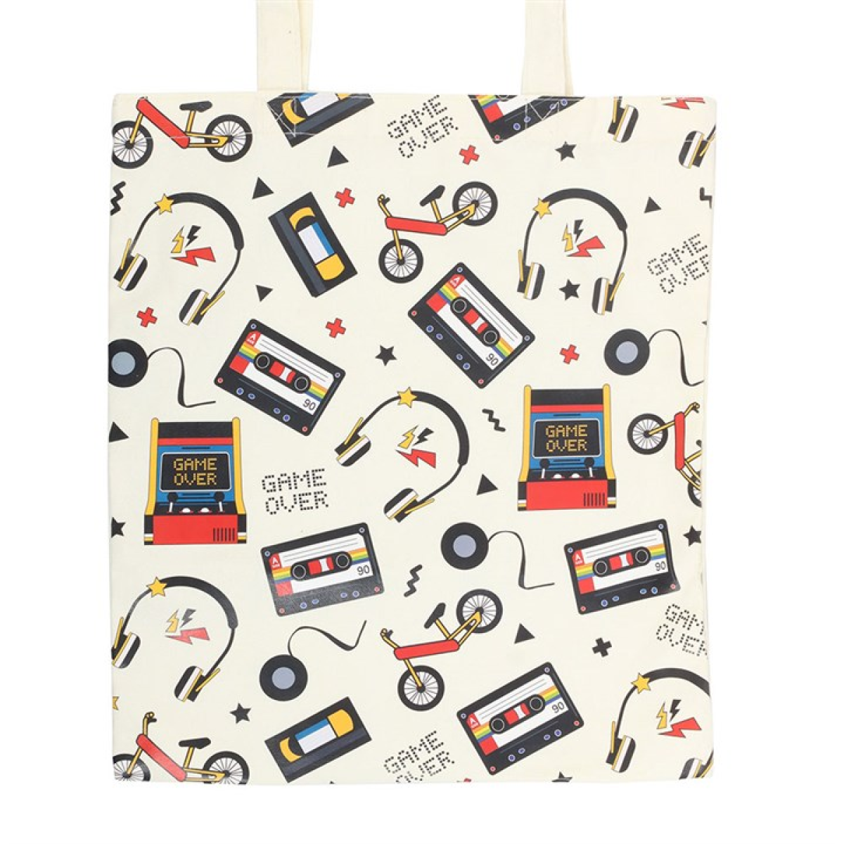 Retro 80s Print Polycotton Tote Bag N/A