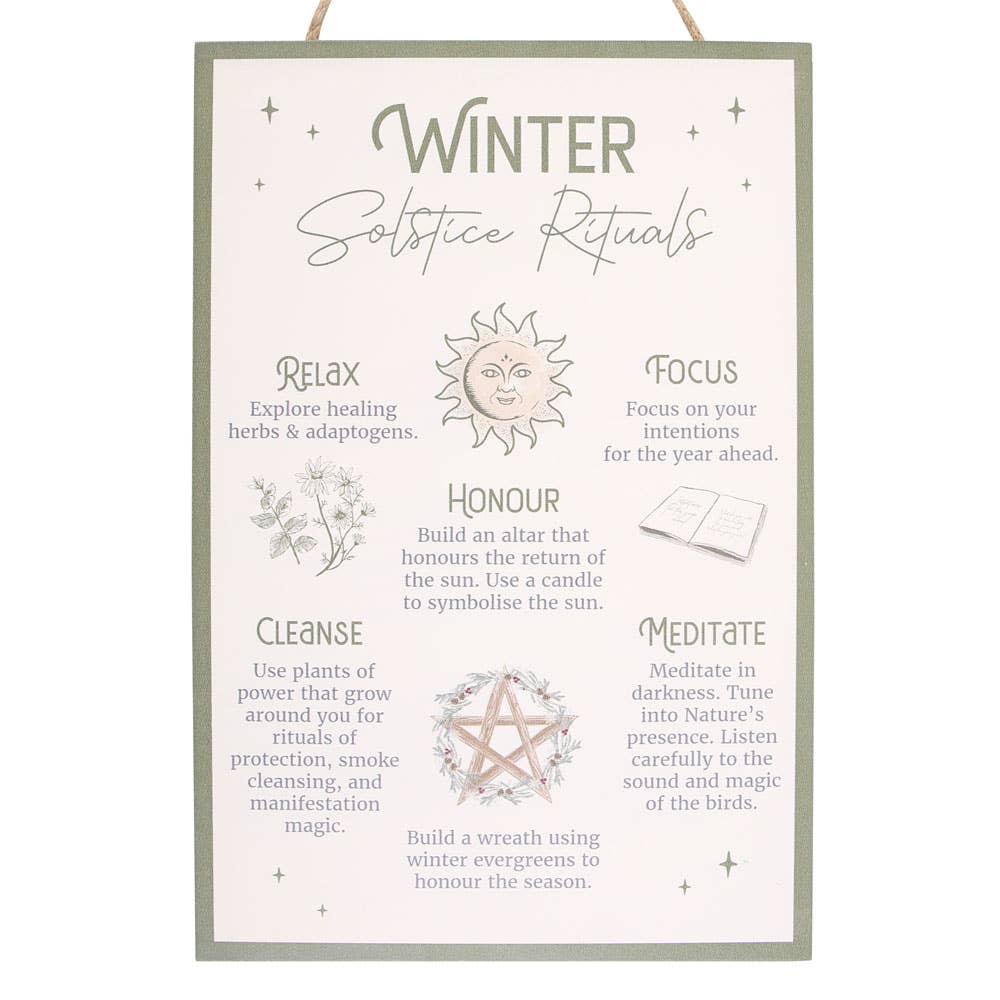 30cm Winter Solstice Rituals Wiccan Hanging Sign