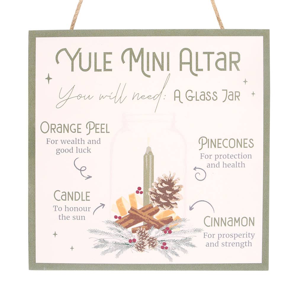20cm Yule Altar Winter Solstice Wiccan Hanging Sign