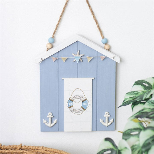 Blue Life Ring Beach Hut Hanging Decoration N/A