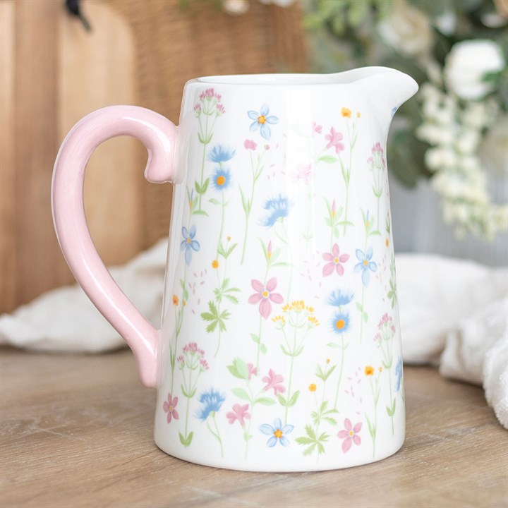 Floral Print Ceramic Flower Jug N/A