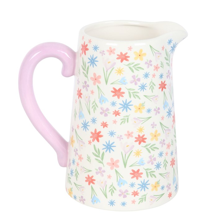 Spring Floral Print Ceramic Flower Jug N/A