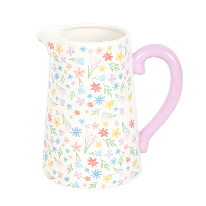 Spring Floral Print Ceramic Flower Jug N/A