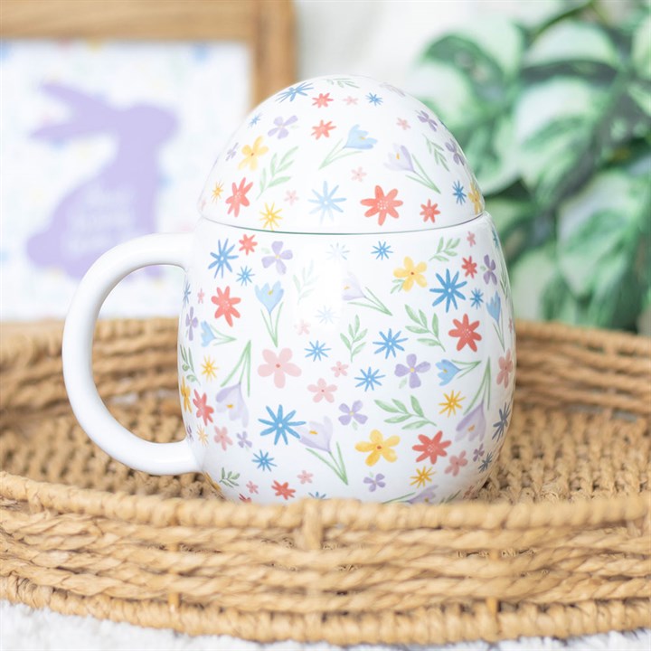 Spring Floral Print Egg Shaped Mug N/A