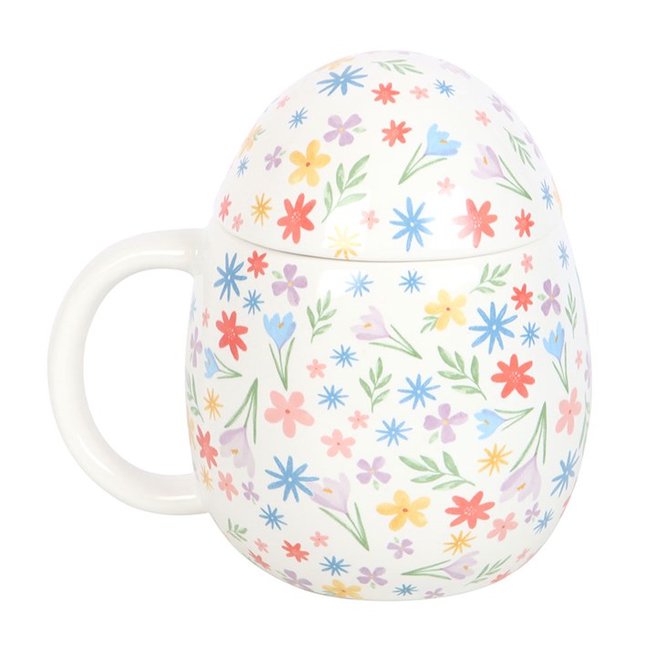 Spring Floral Print Egg Shaped Mug N/A
