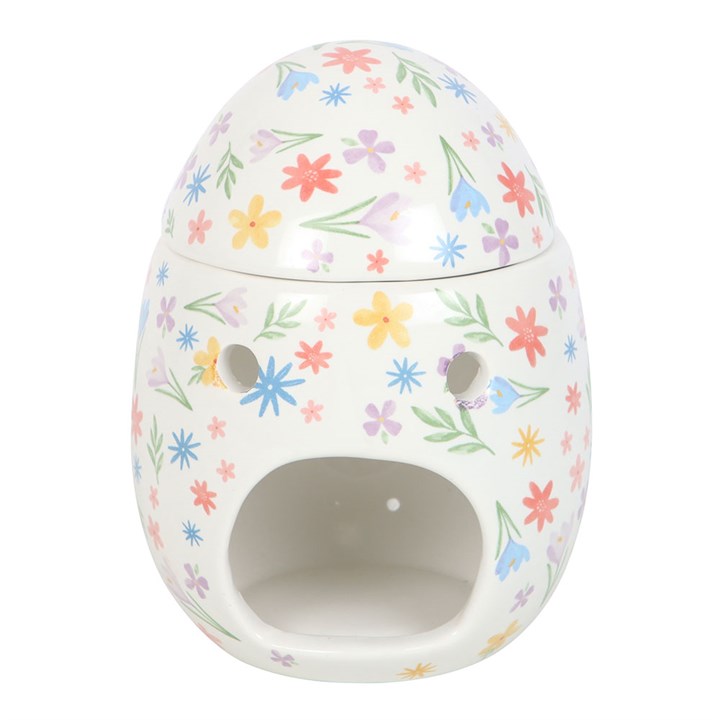 Spring Floral Print Egg Oil Burner and Wax Warmer N/A