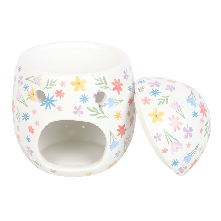 Spring Floral Print Egg Oil Burner and Wax Warmer N/A
