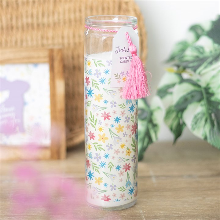 Spring Floral Print Fresh Linen Tube Candle N/A