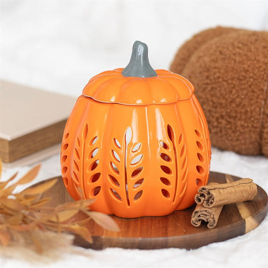 Orange Leaf Cut Out Pumpkin Oil Burner and Wax Warmer N/A