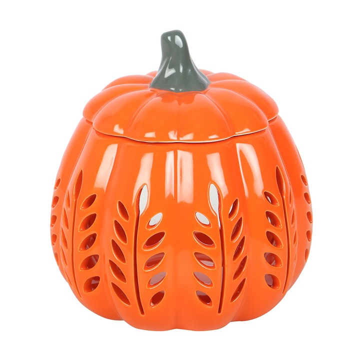 Orange Leaf Cut Out Pumpkin Oil Burner and Wax Warmer N/A