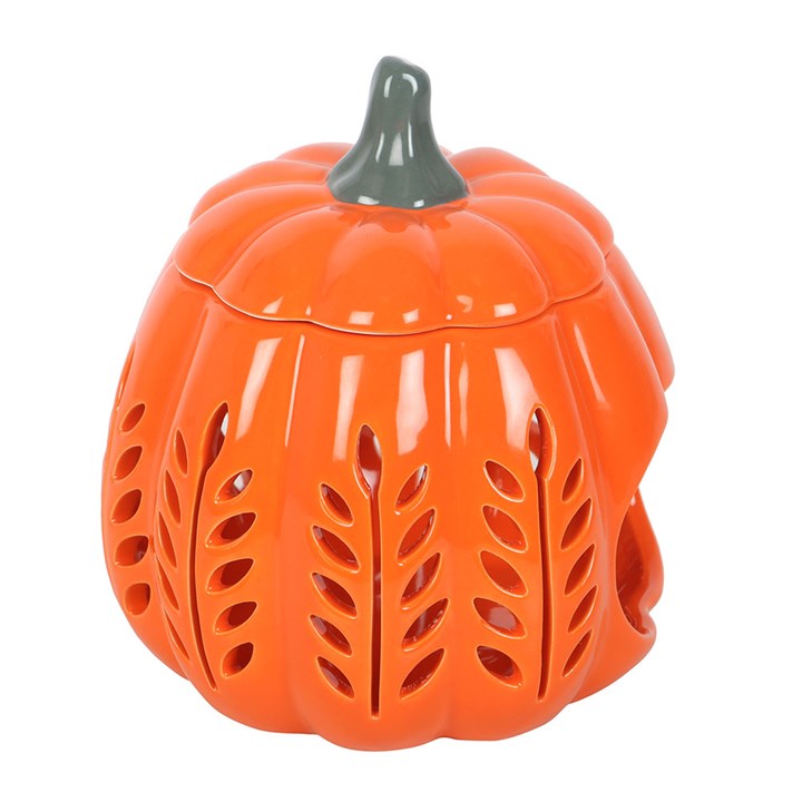 Orange Leaf Cut Out Pumpkin Oil Burner and Wax Warmer N/A