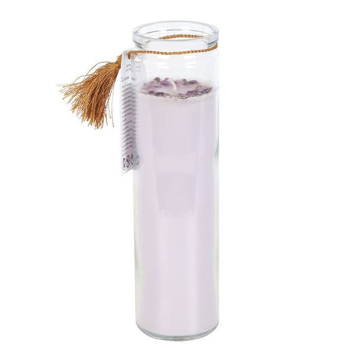 Blackberry Tube Candle with Amethyst Crystals N/A