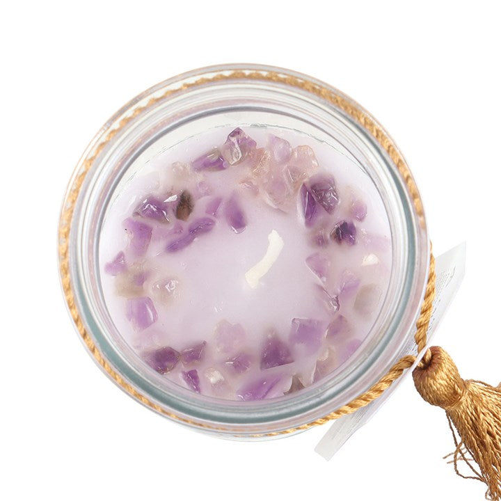 Blackberry Tube Candle with Amethyst Crystals N/A