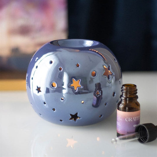 Purple Iridescent Star Oil Burner and Wax Warmer N/A
