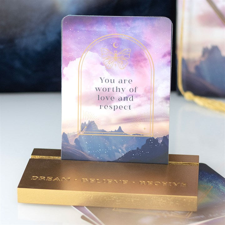 Ethereal Affirmation Cards with Wooden Stand N/A
