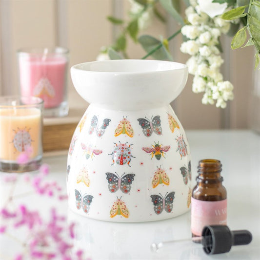 Floral Bug Print Oil Burner and Wax Warmer N/A