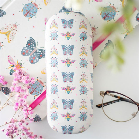 Floral Bug Print Glasses Case N/A