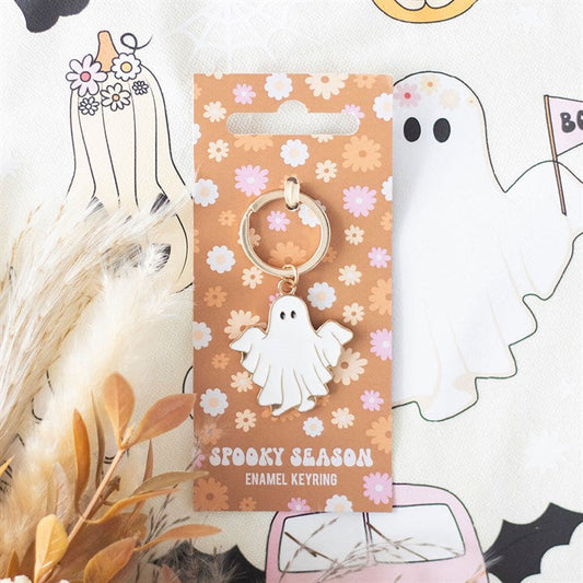 Spooky Season Groovy Ghost Keyring N/A