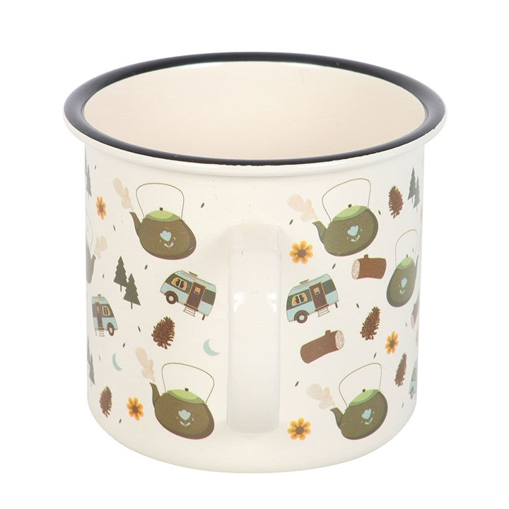 Camping Print Enamel Mug N/A
